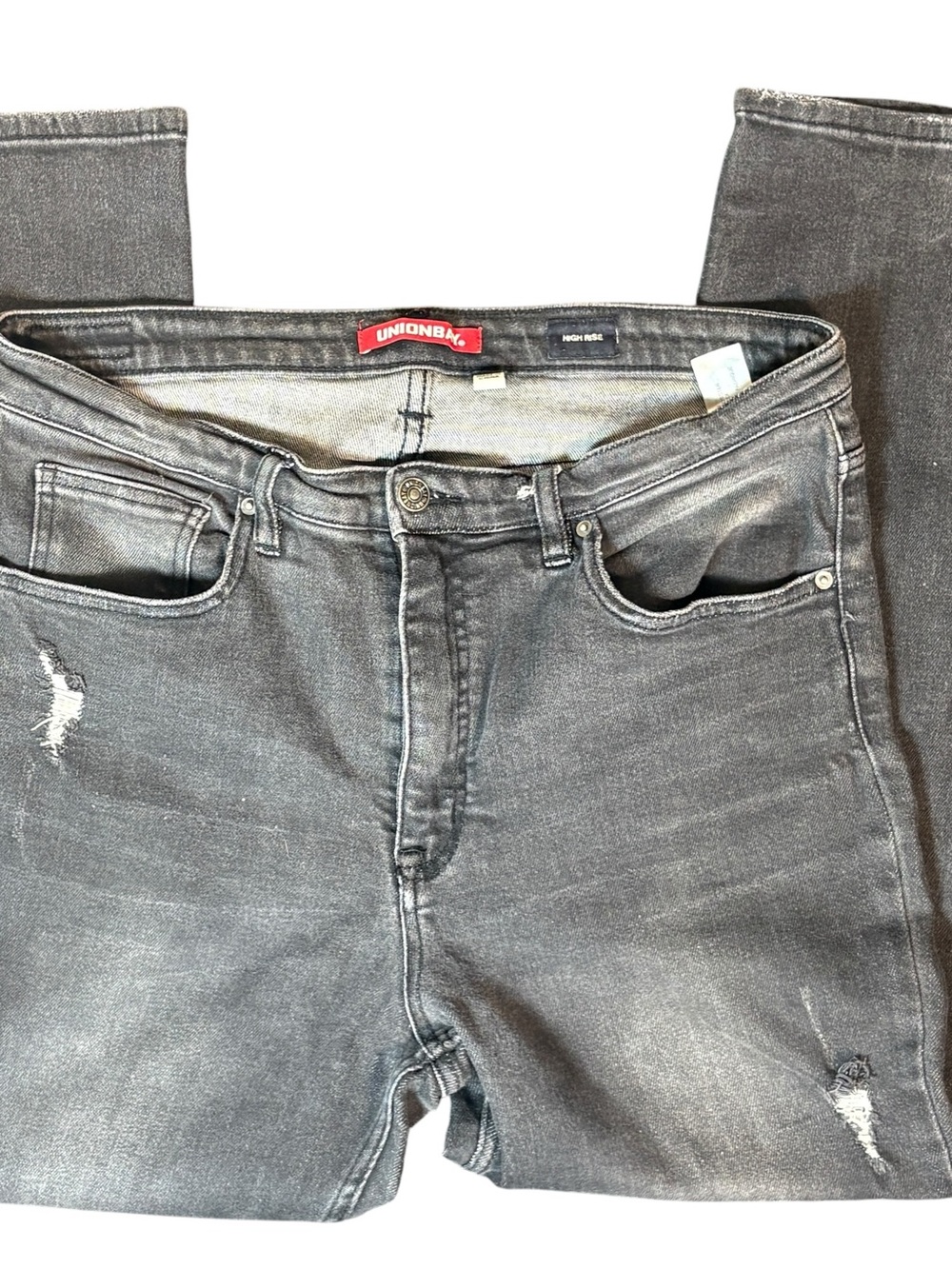 Unionbay Gray High Rise Distressed Skinny Jeans Size 17